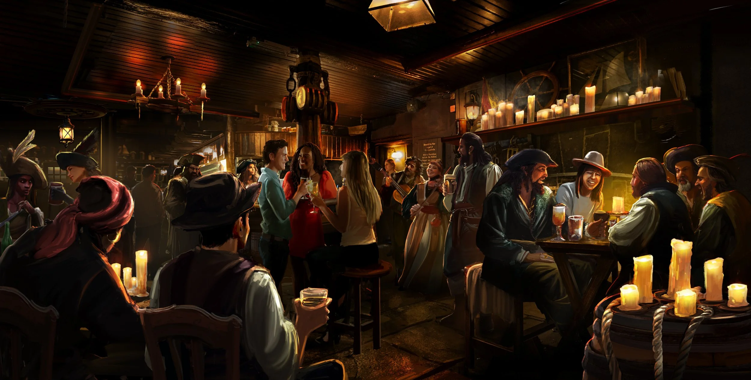 Devils Tavern dark ride concept artwork