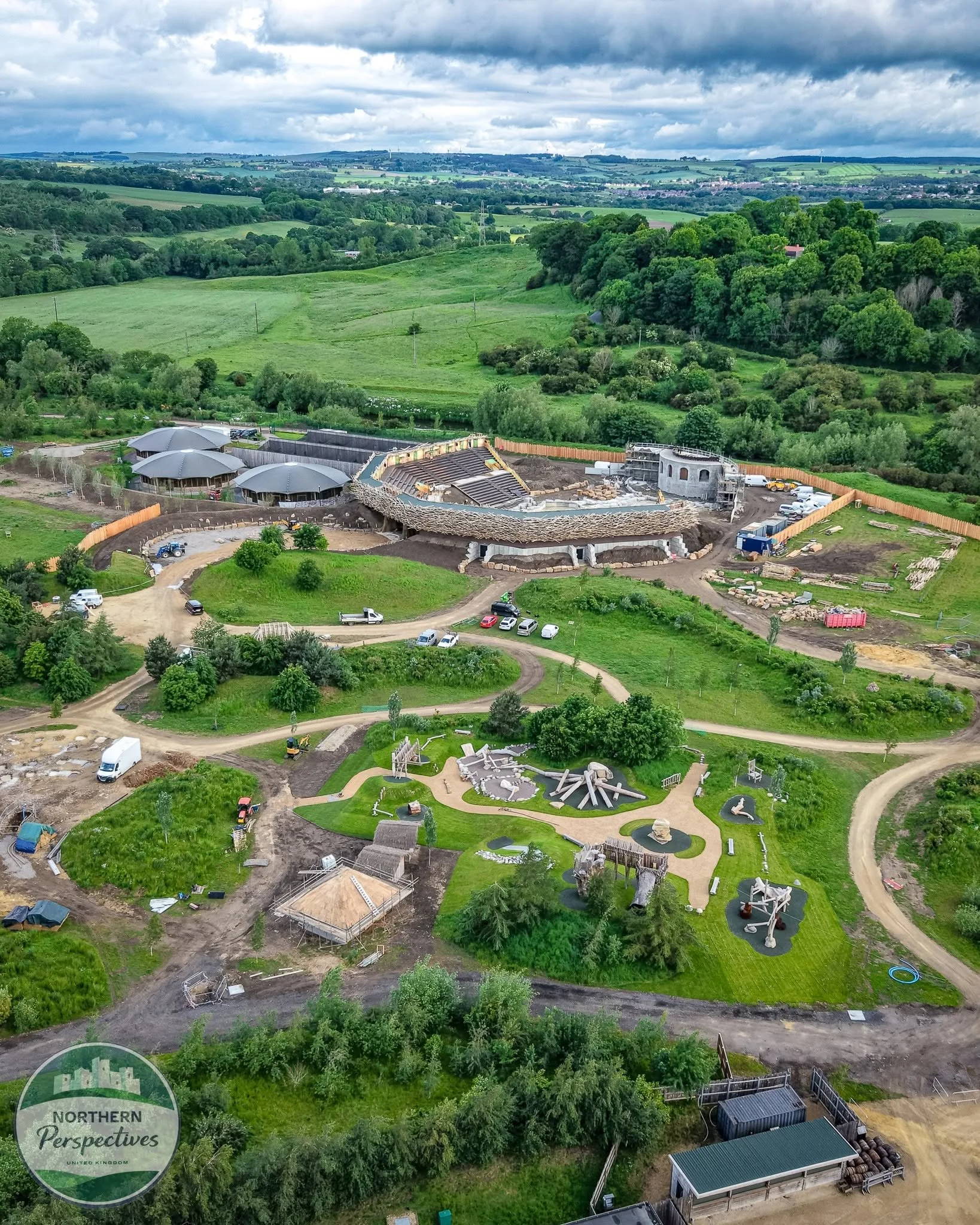 Drone shot of Kynren under construction